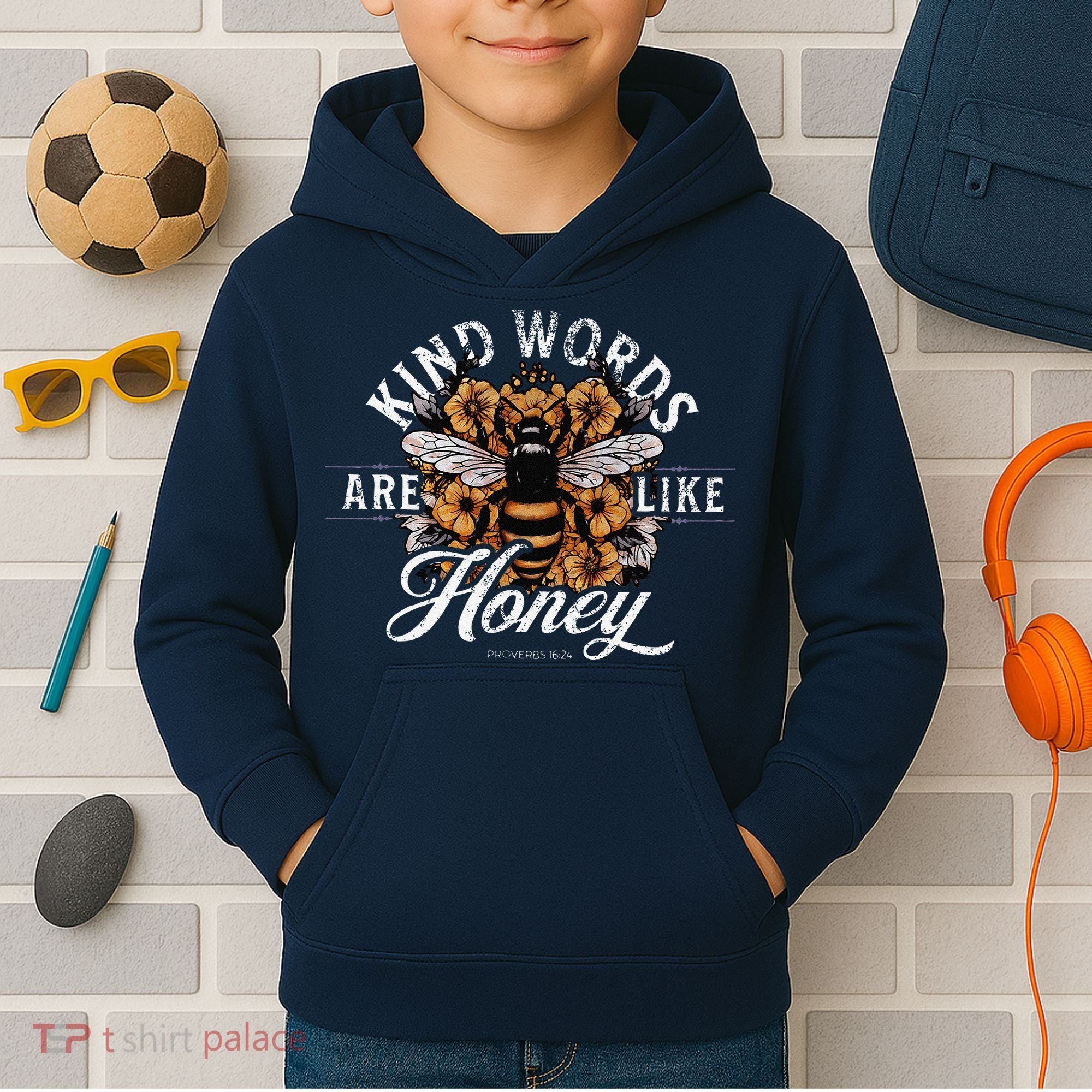 Kind Words Are Like Honey Bible Verse Christian Prayer Kids Hoodie