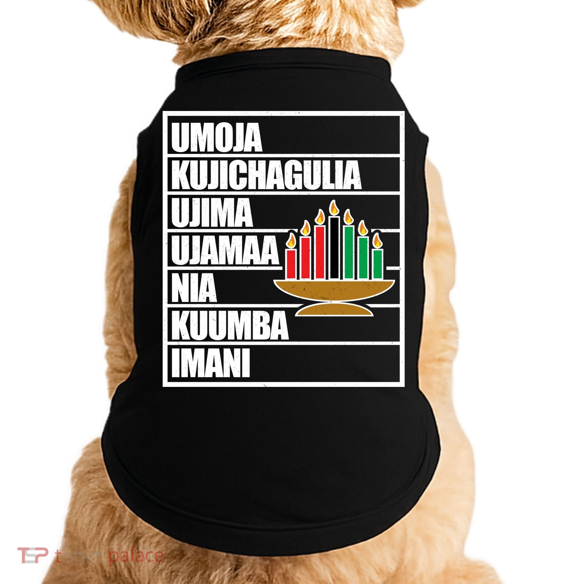 Kwanzaa Holiday Principles Kinara Candles Doggie Tank