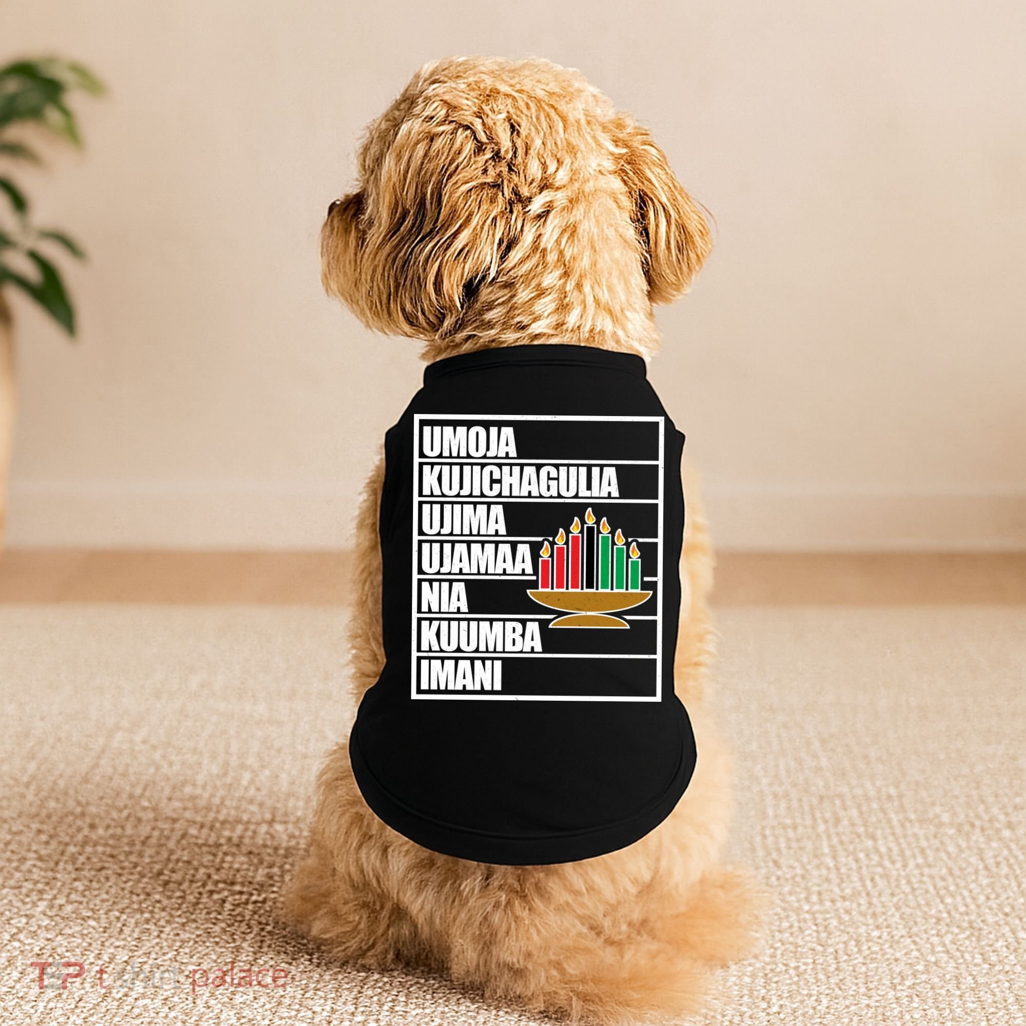 Kwanzaa Holiday Principles Kinara Candles Doggie Tank