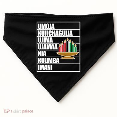Kwanzaa Holiday Principles Kinara Candles USA-Made Doggie Bandana