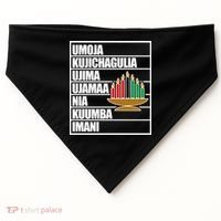 Kwanzaa Holiday Principles Kinara Candles USA-Made Doggie Bandana thumb 0