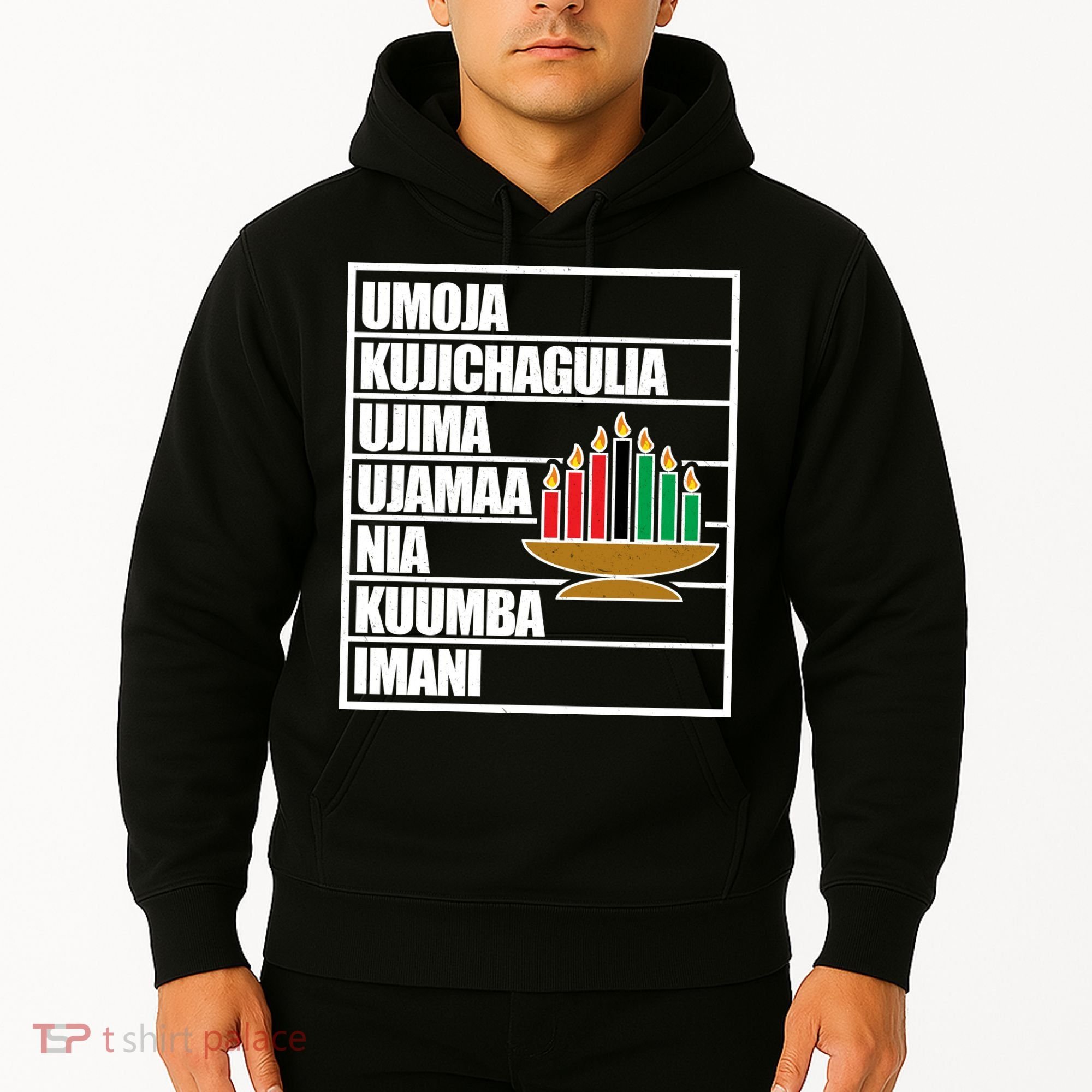 Kwanzaa Holiday Principles Kinara Candles Hoodie