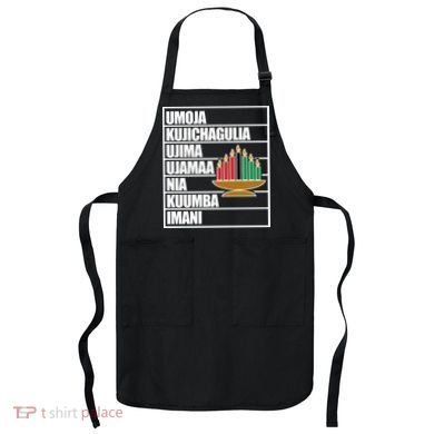 Kwanzaa Holiday Principles Kinara Candles Apron