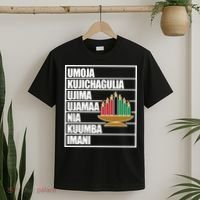 Kwanzaa Holiday Principles Kinara Candles T-Shirt thumb 2