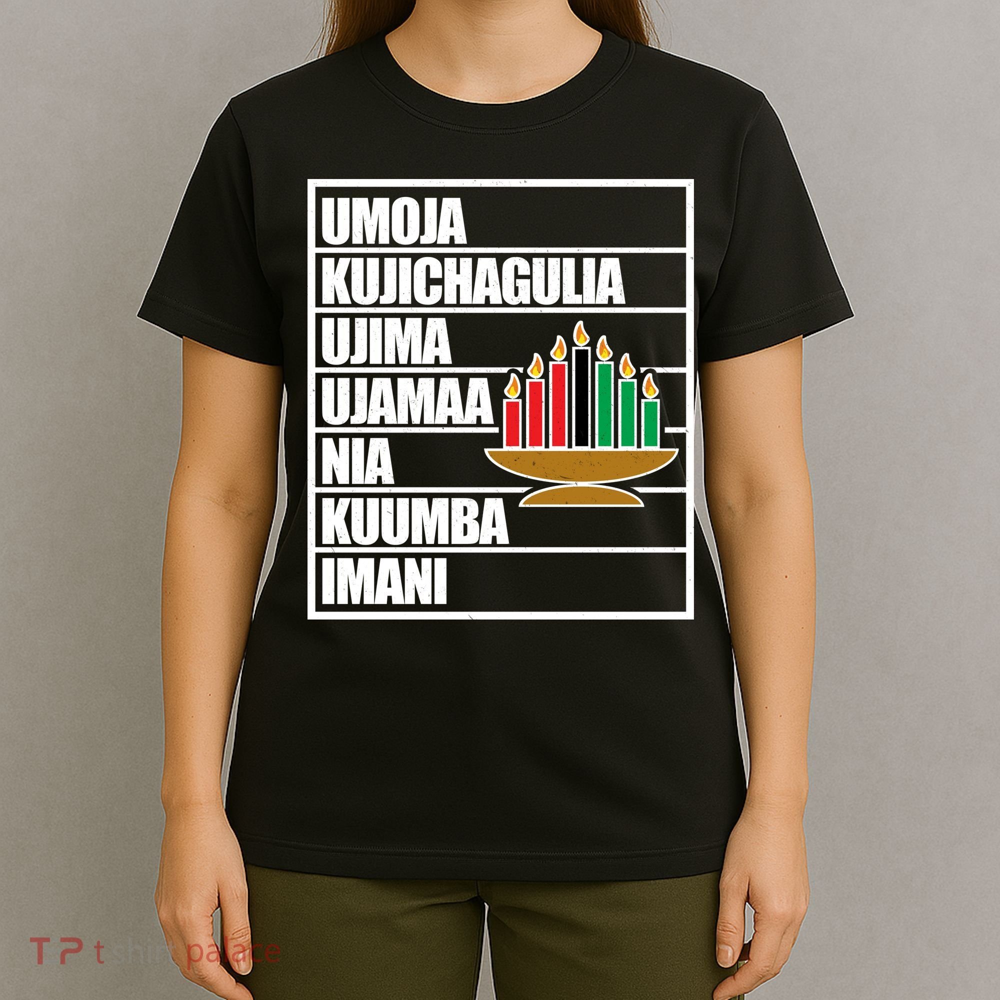 Kwanzaa Holiday Principles Kinara Candles T-Shirt