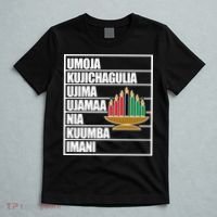 Kwanzaa Holiday Principles Kinara Candles T-Shirt thumb 5