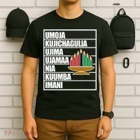 Kwanzaa Holiday Principles Kinara Candles T-Shirt thumb 6