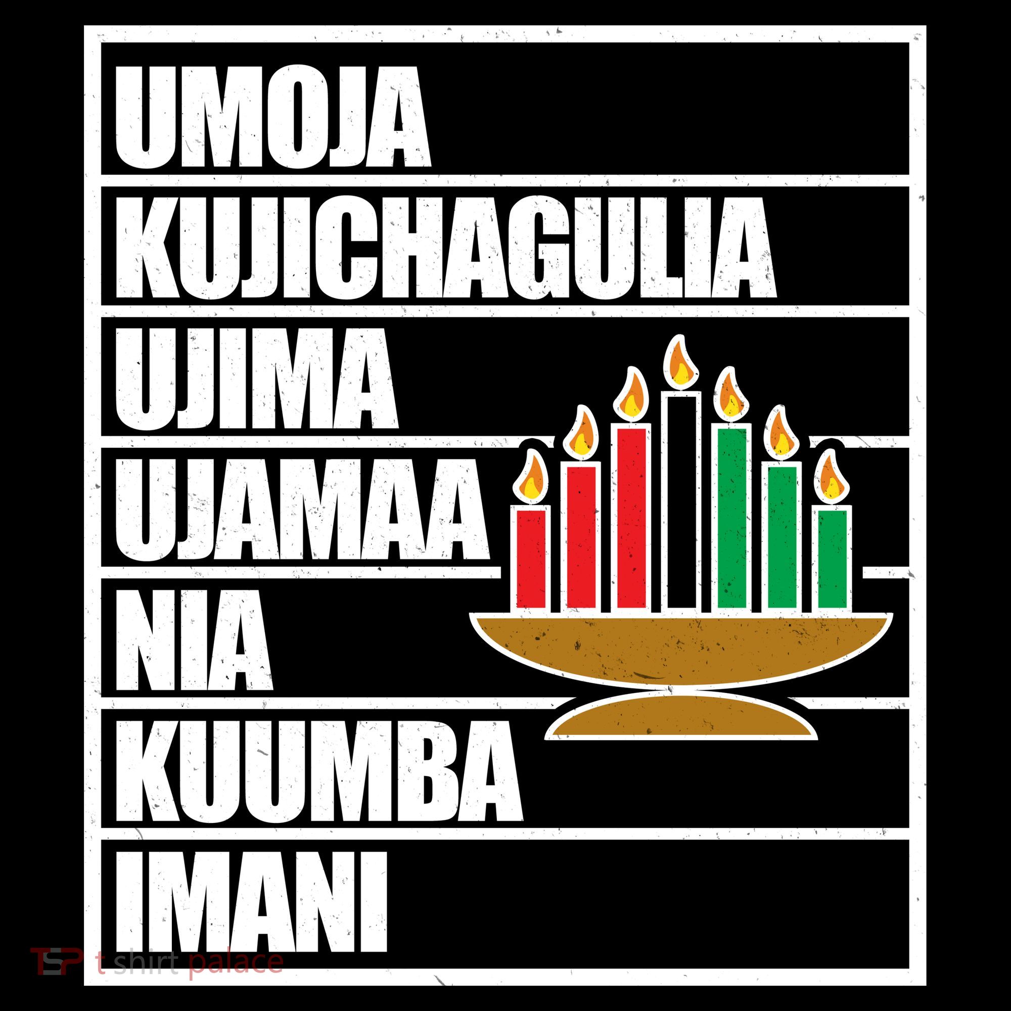 Kwanzaa Holiday Principles Kinara Candles T-Shirt