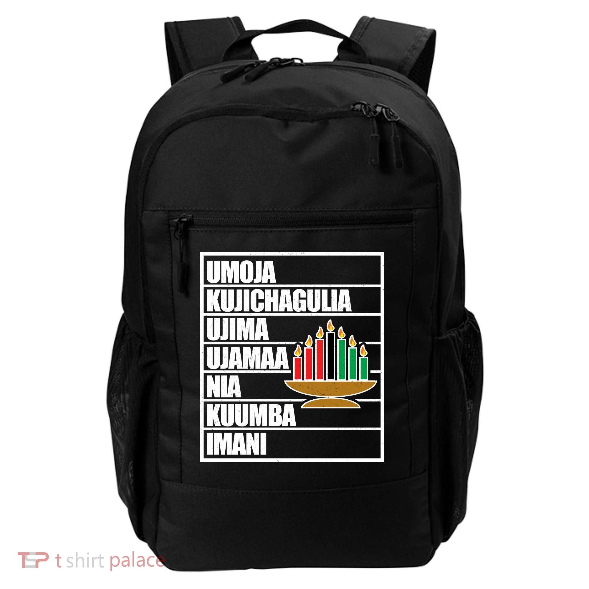 Kwanzaa Holiday Principles Kinara Candles Backpack