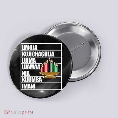 Kwanzaa Holiday Principles Kinara Candles Button