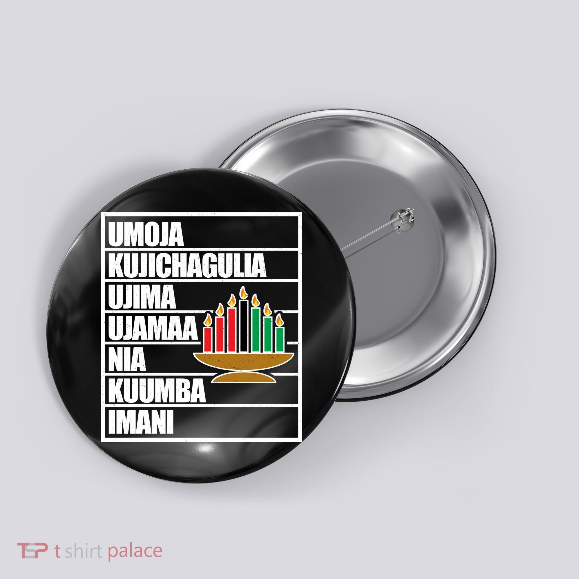 Kwanzaa Holiday Principles Kinara Candles Button