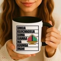 Kwanzaa Holiday Principles Kinara Candles Coffee Mug thumb 3