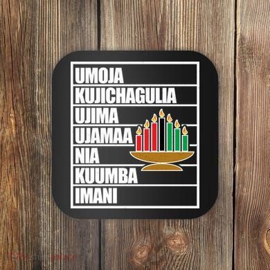 Kwanzaa Holiday Principles Kinara Candles Coaster