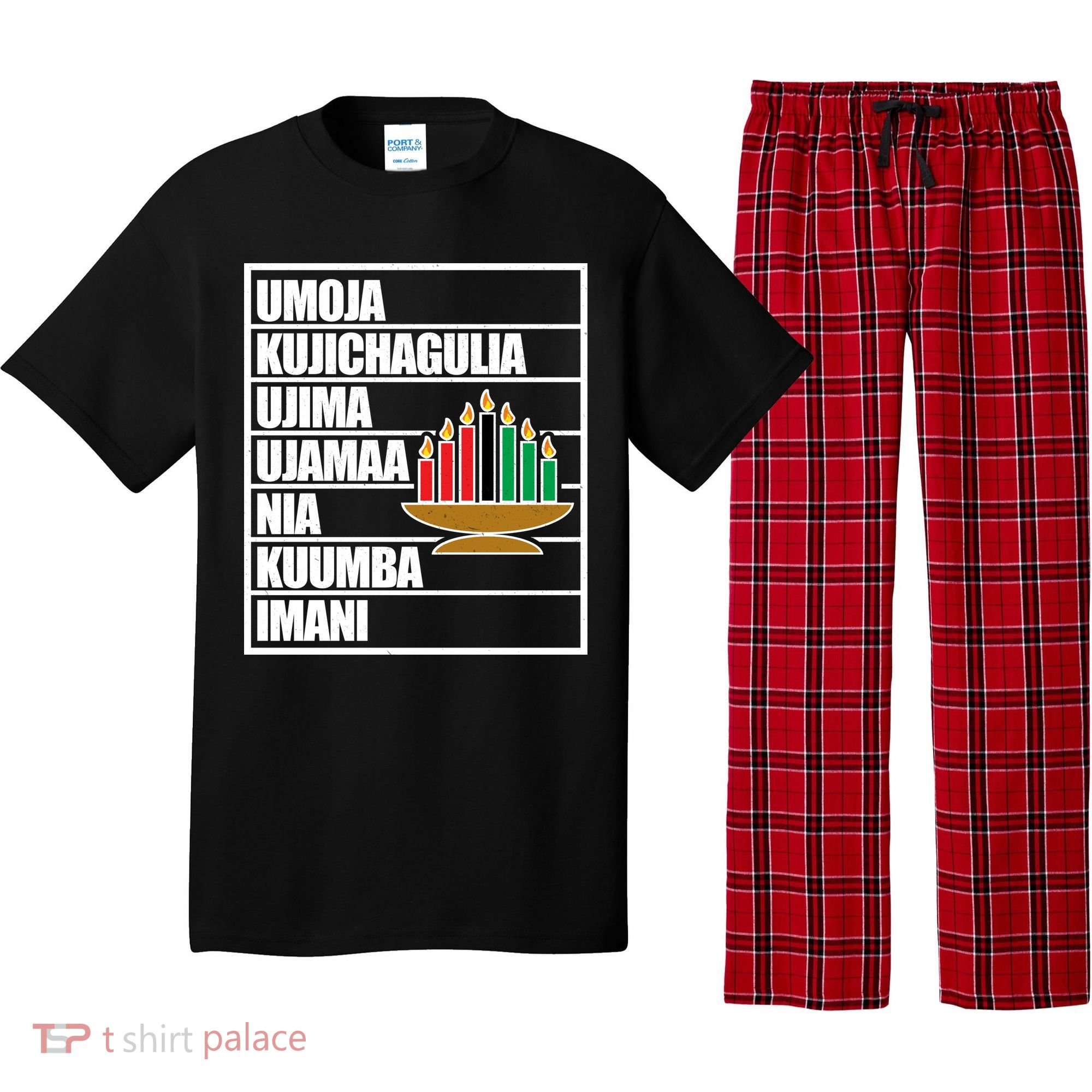 Kwanzaa Holiday Principles Kinara Candles Pajama Set