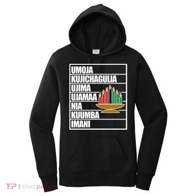 Kwanzaa Holiday Principles Kinara Candles Women's Hoodie