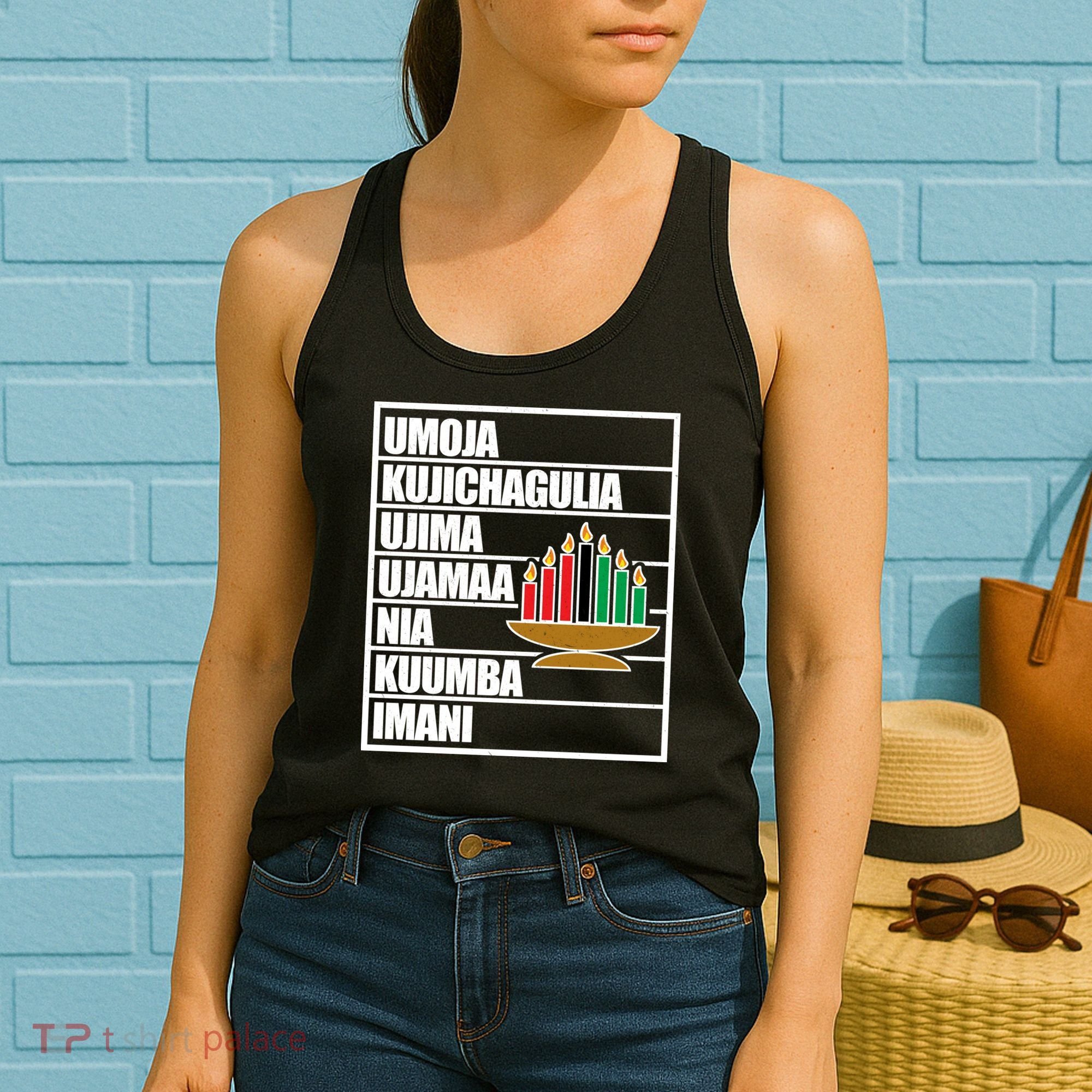 Kwanzaa Holiday Principles Kinara Candles Women's Tank Top