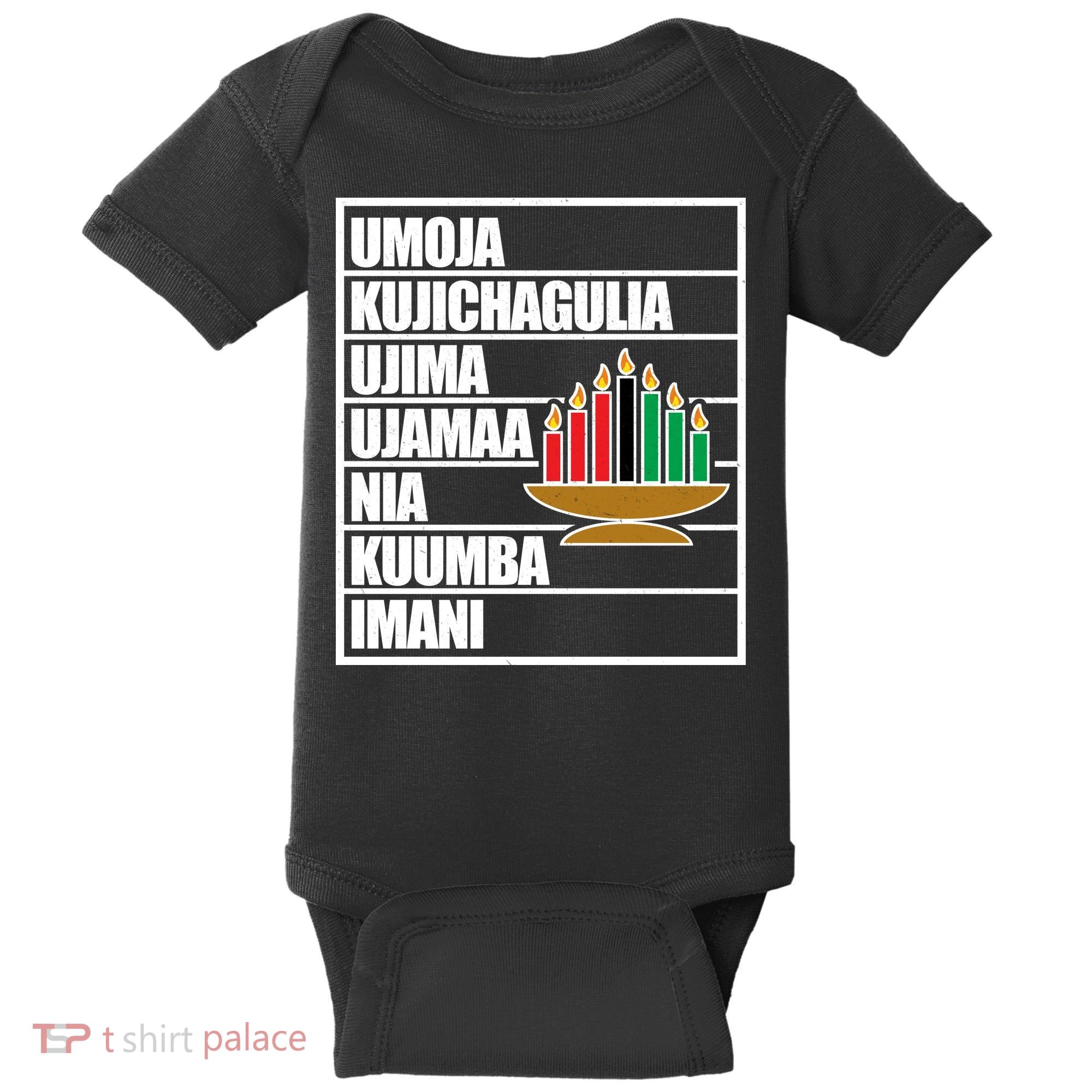 Kwanzaa Holiday Principles Kinara Candles Baby Bodysuit