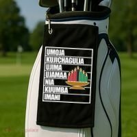 Kwanzaa Holiday Principles Kinara Candles Golf Towel thumb 2