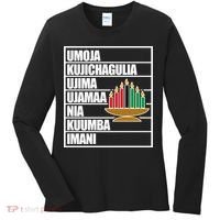 Kwanzaa Holiday Principles Kinara Candles Women's Long Sleeve Shirt thumb 0