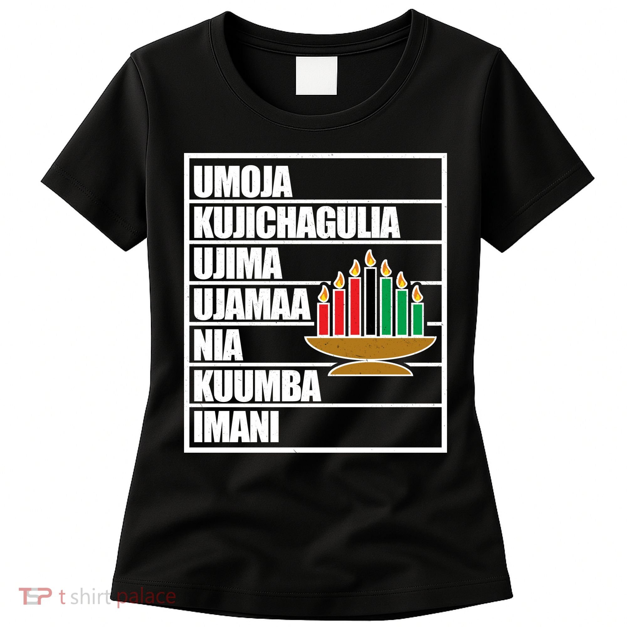 Kwanzaa Holiday Principles Kinara Candles Women's T-Shirt
