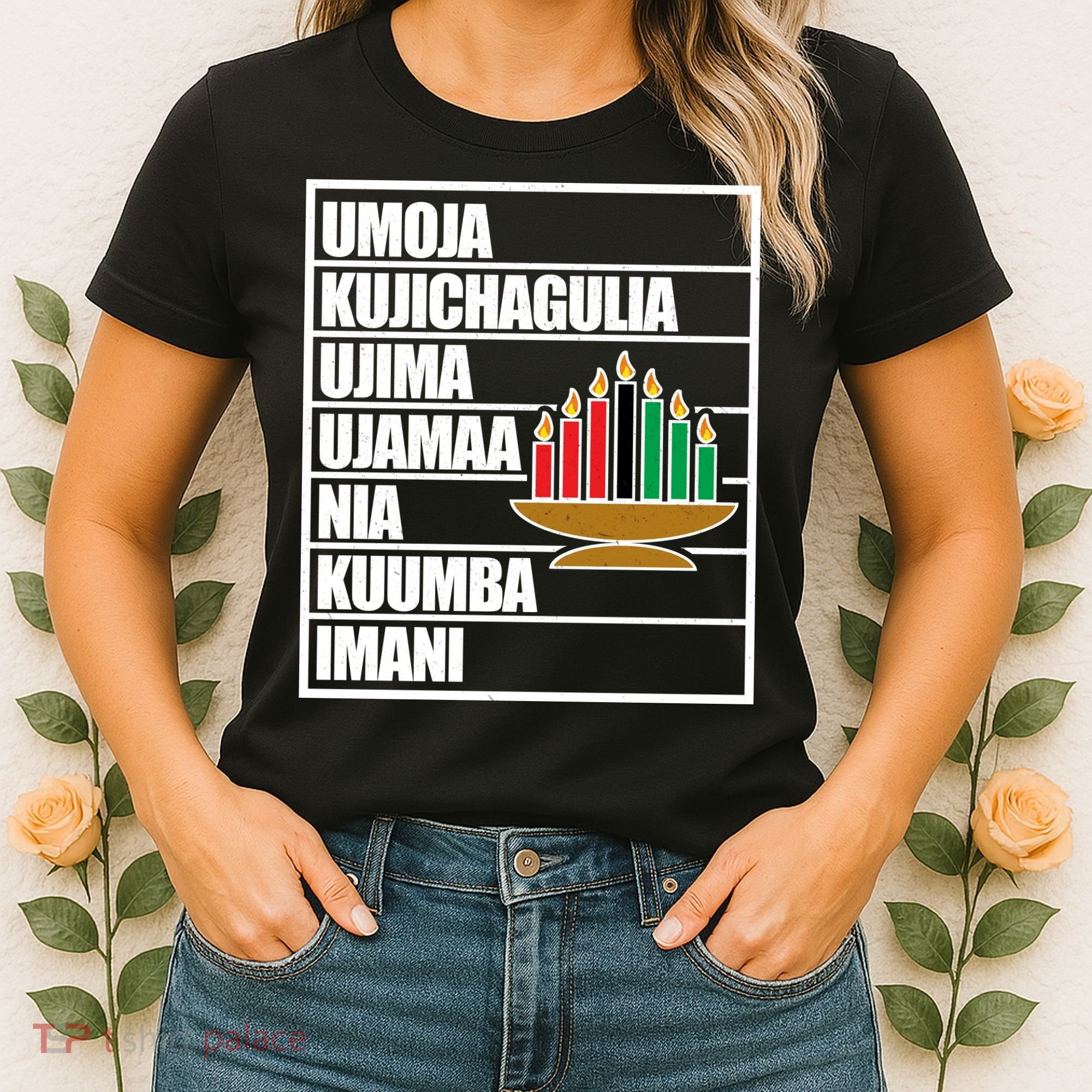 Kwanzaa Holiday Principles Kinara Candles Women's T-Shirt