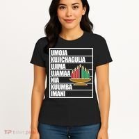 Kwanzaa Holiday Principles Kinara Candles Women's T-Shirt thumb 4