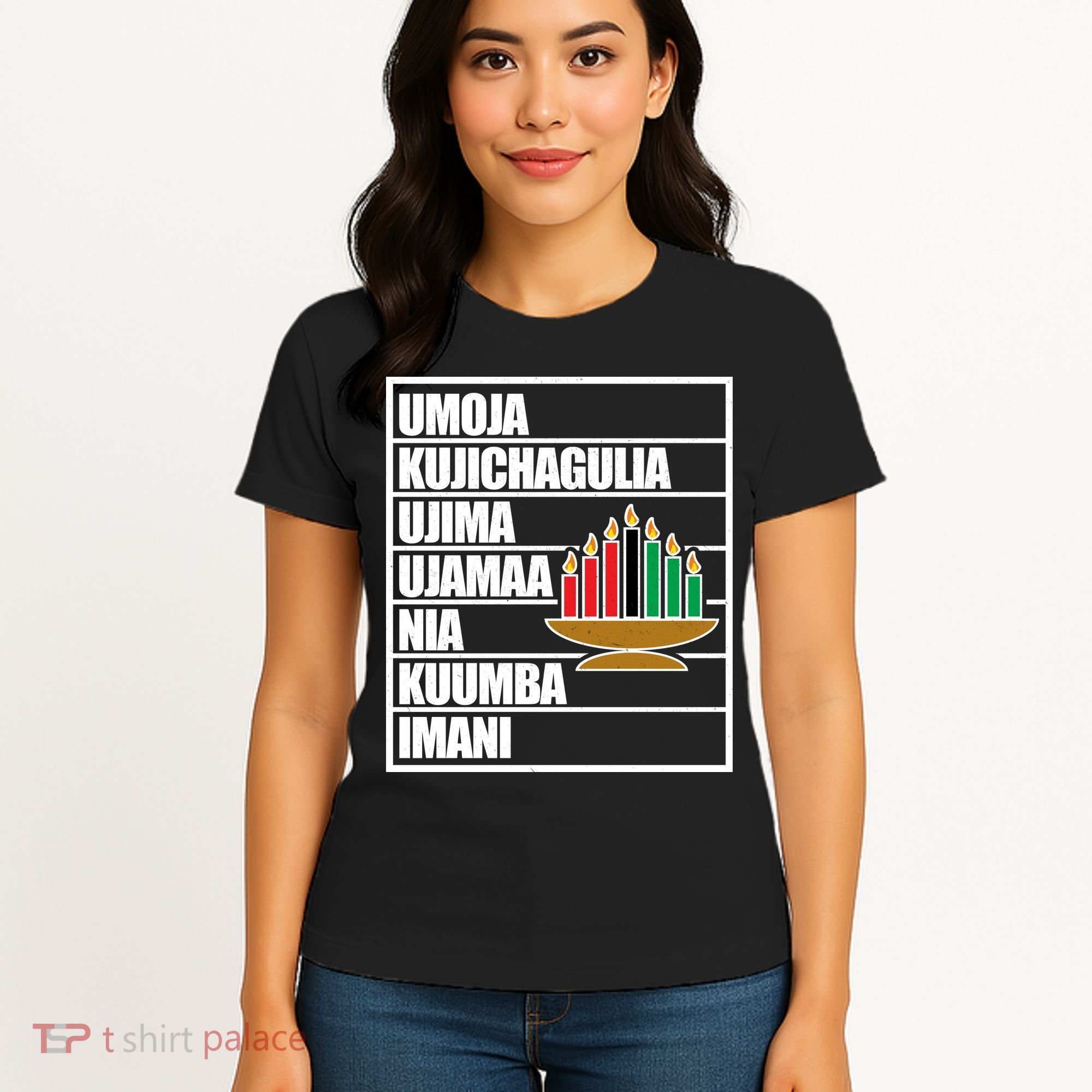 Kwanzaa Holiday Principles Kinara Candles Women's T-Shirt