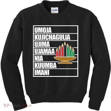 Kwanzaa Holiday Principles Kinara Candles Kids Sweatshirt