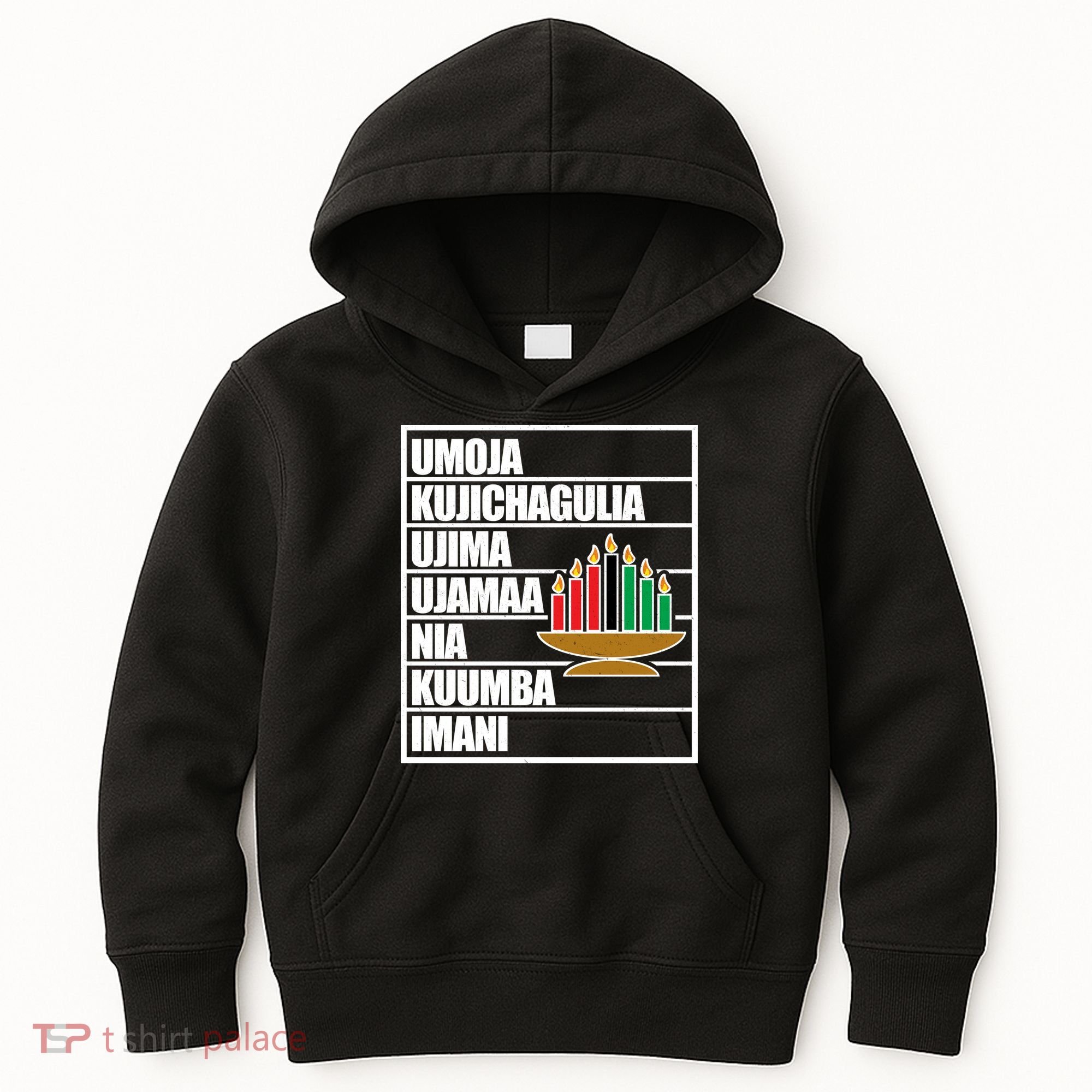Kwanzaa Holiday Principles Kinara Candles Kids Hoodie