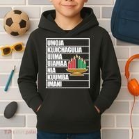 Kwanzaa Holiday Principles Kinara Candles Kids Hoodie thumb 2