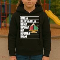 Kwanzaa Holiday Principles Kinara Candles Kids Hoodie thumb 3