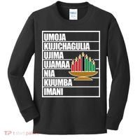 Kwanzaa Holiday Principles Kinara Candles Kids Long Sleeve Shirt thumb 0