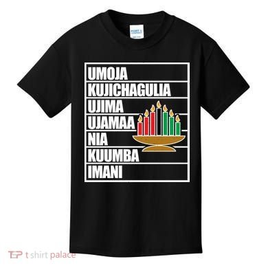 Kwanzaa Holiday Principles Kinara Candles Kids T-Shirt