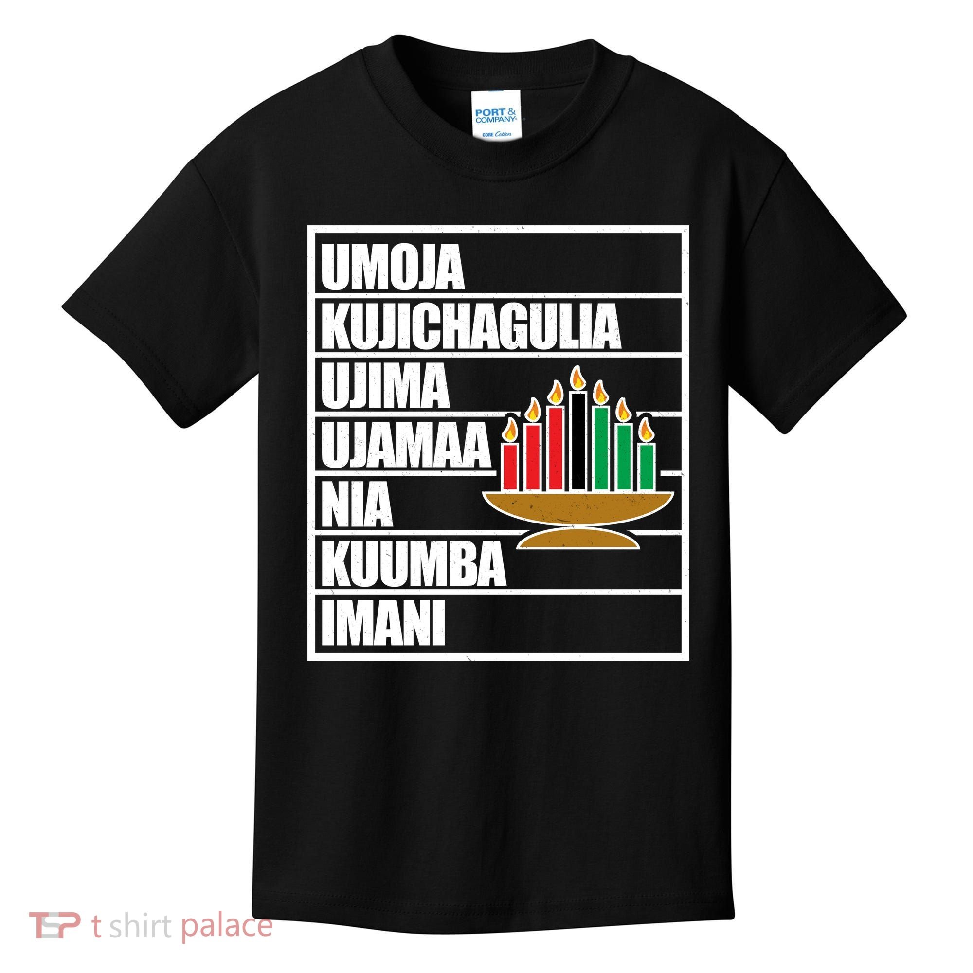 Kwanzaa Holiday Principles Kinara Candles Kids T-Shirt