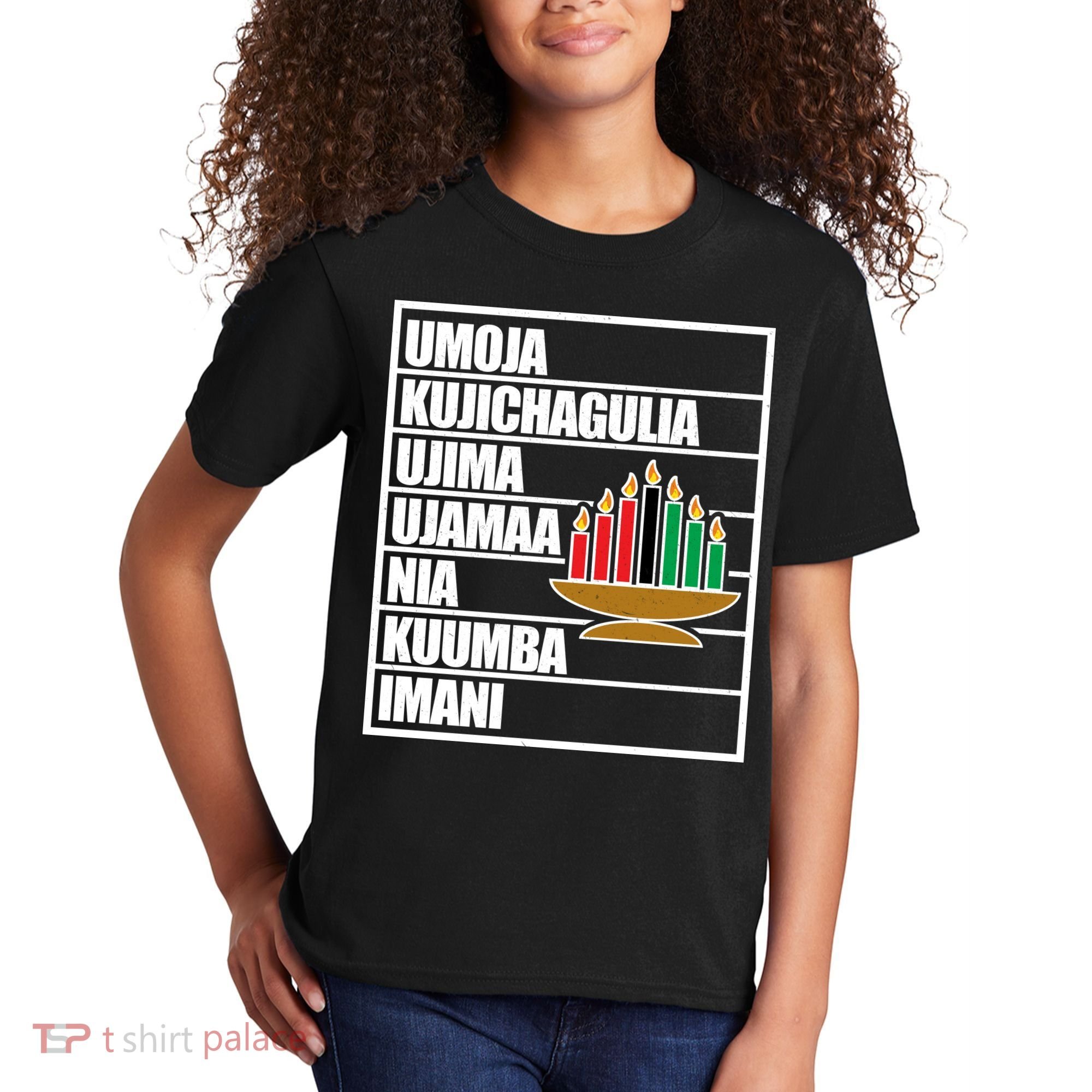 Kwanzaa Holiday Principles Kinara Candles Kids T-Shirt