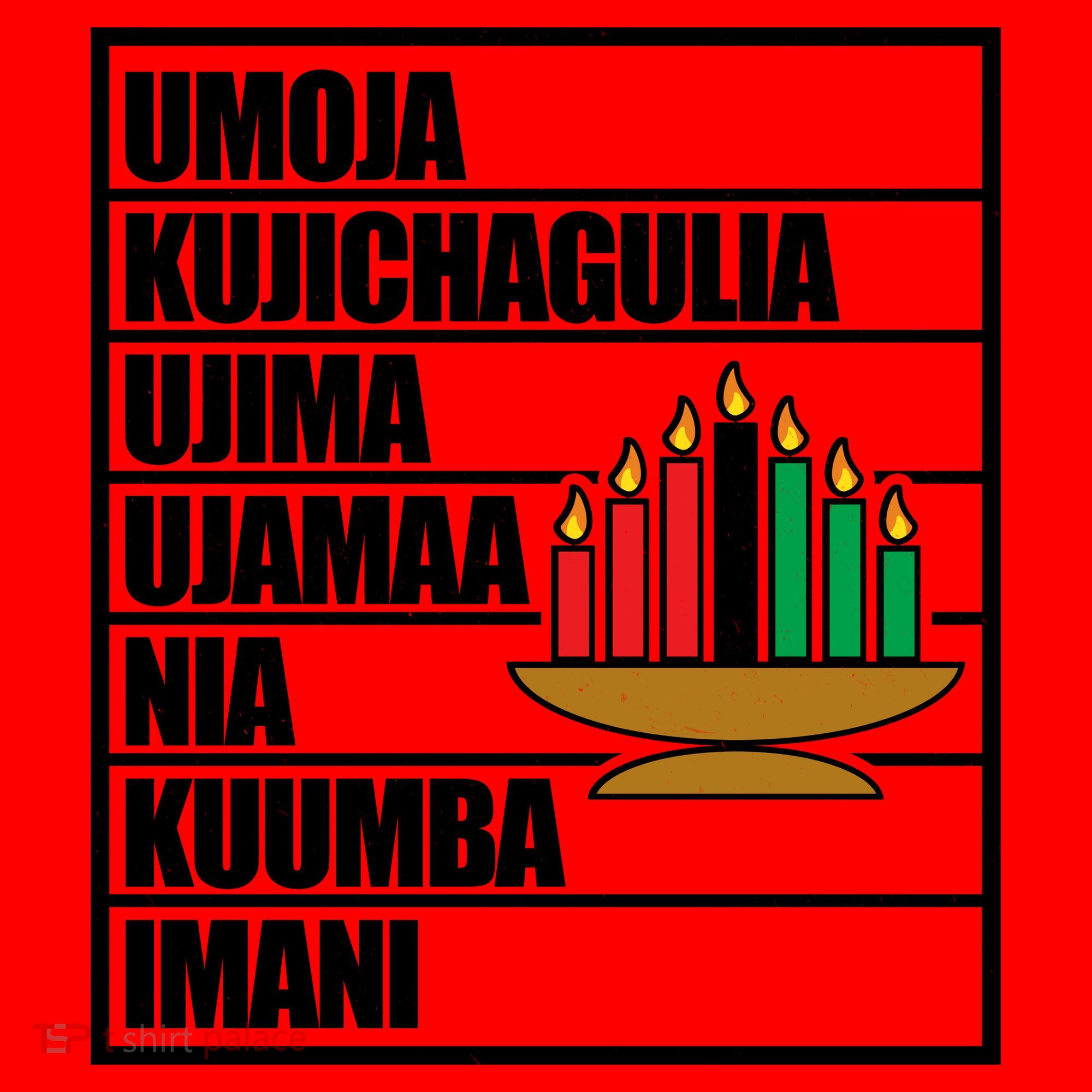Kwanzaa Holiday Principles Kinara Candles Santa Hat