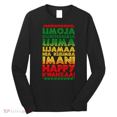 Kwanzaa Holiday Principles Traditional Colors Long Sleeve Shirt