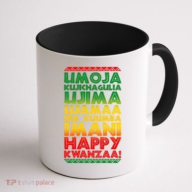 Kwanzaa Holiday Principles Traditional Colors Coffee Mug back