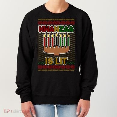 Kwanzaa is Lit Kinara Candles Ugly Kwanzaa Sweater Women's Sweatshirt