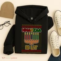 Kwanzaa is Lit Kinara Candles Ugly Kwanzaa Sweater Hoodie thumb 4