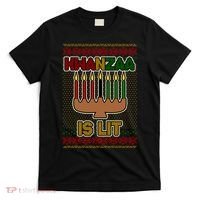 Kwanzaa is Lit Kinara Candles Ugly Kwanzaa Sweater T-Shirt thumb 0