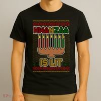 Kwanzaa is Lit Kinara Candles Ugly Kwanzaa Sweater T-Shirt thumb 3
