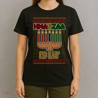 Kwanzaa is Lit Kinara Candles Ugly Kwanzaa Sweater T-Shirt thumb 4