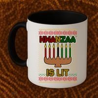 Kwanzaa is Lit Kinara Candles Ugly Kwanzaa Sweater Coffee Mug thumb 2