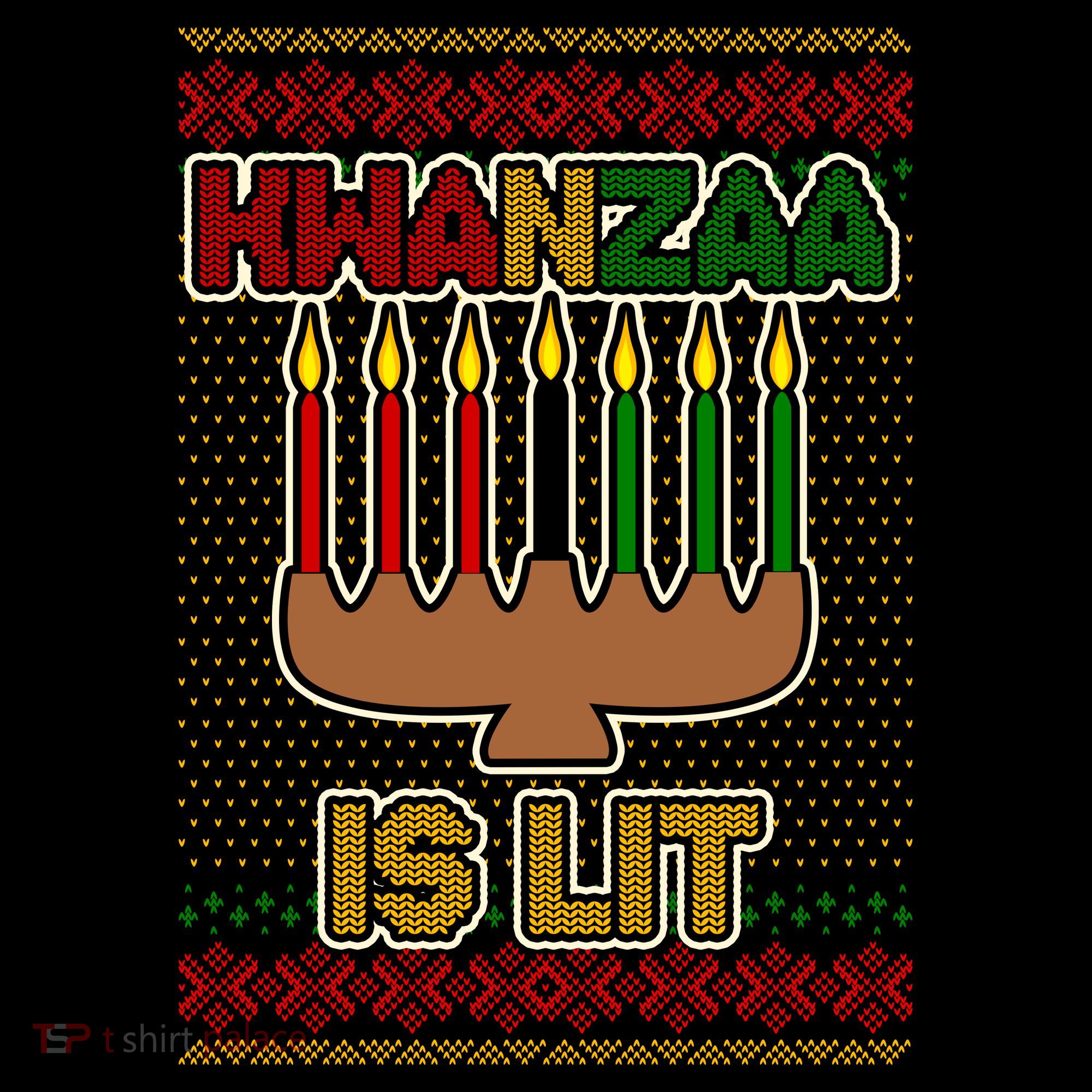 Kwanzaa is Lit Kinara Candles Ugly Kwanzaa Sweater Coffee Mug