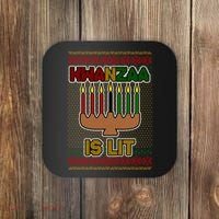 Kwanzaa is Lit Kinara Candles Ugly Kwanzaa Sweater Coaster thumb 0