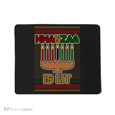 Kwanzaa is Lit Kinara Candles Ugly Kwanzaa Sweater Mousepad