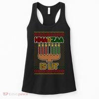 Kwanzaa is Lit Kinara Candles Ugly Kwanzaa Sweater Women's Tank Top thumb 0