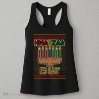Kwanzaa is Lit Kinara Candles Ugly Kwanzaa Sweater Women's Tank Top thumb 3