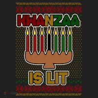 Kwanzaa is Lit Kinara Candles Ugly Kwanzaa Sweater Hat thumb 2
